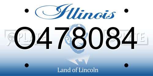 O478084 Illinois License Plate