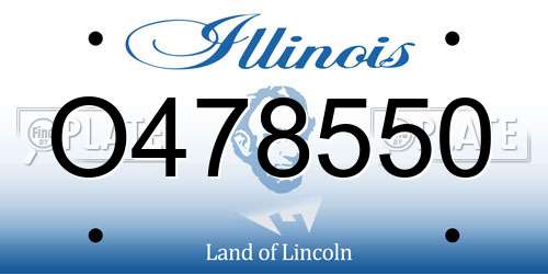 O478550 Illinois License Plate