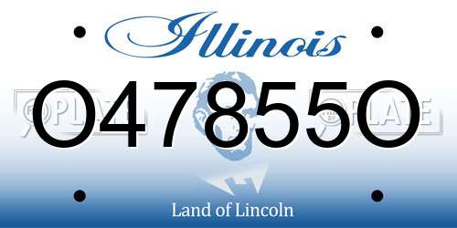 O47855O Illinois License Plate