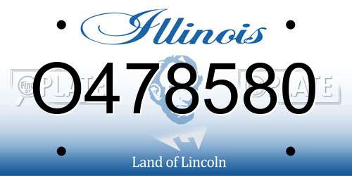 O478580 Illinois License Plate
