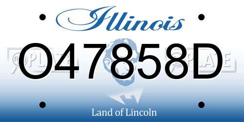O47858D Illinois License Plate