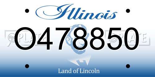 O478850 Illinois License Plate