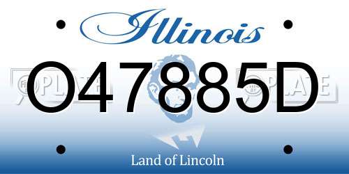O47885D Illinois License Plate