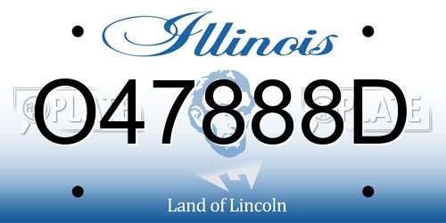 O47888D Illinois License Plate