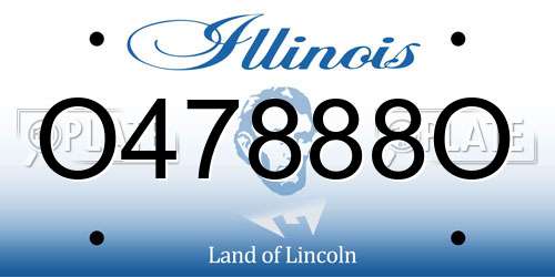 O47888O Illinois License Plate