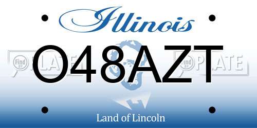 O48AZT Illinois License Plate
