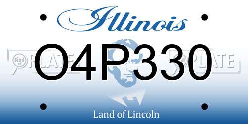 O4P330 Illinois License Plate