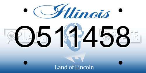O511458 Illinois License Plate
