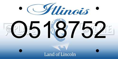 O518752 Illinois License Plate