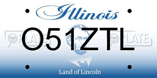 O51ZTL Illinois License Plate