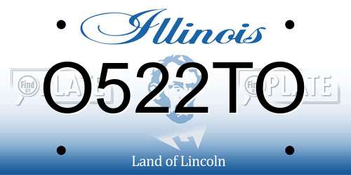 O522TO Illinois License Plate