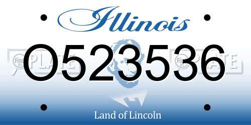 O523536 Illinois License Plate