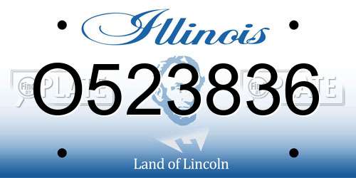 O523836 Illinois License Plate