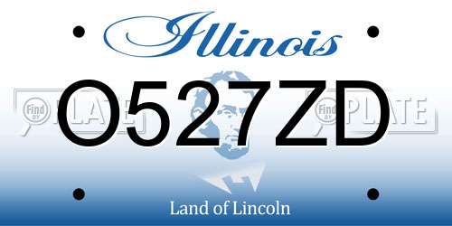 O527ZD Illinois License Plate