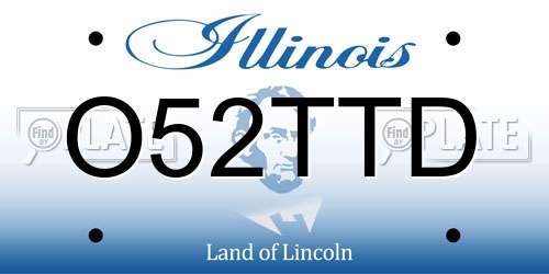O52TTD Illinois License Plate