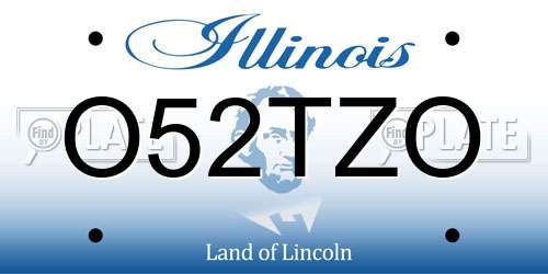 O52TZO Illinois License Plate