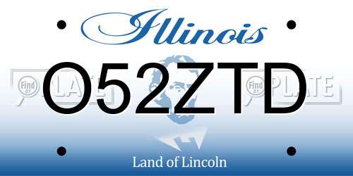 O52ZTD Illinois License Plate