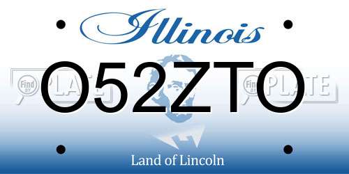 O52ZTO Illinois License Plate