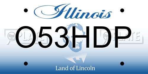 O53HDP Illinois License Plate