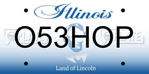 O53HOP Illinois License Plate