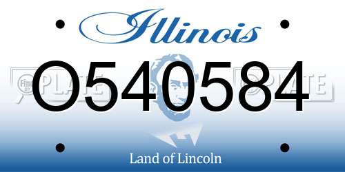 O540584 Illinois License Plate