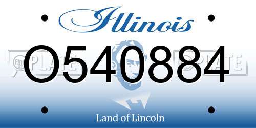 O540884 Illinois License Plate
