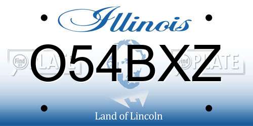 O54BXZ Illinois License Plate