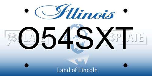 O54SXT Illinois License Plate
