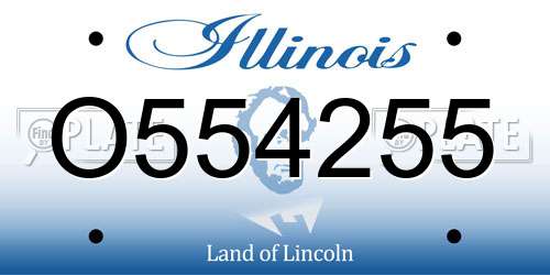 O554255 Illinois License Plate