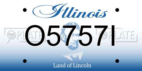 O5757I Illinois License Plate