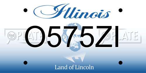 O575ZI Illinois License Plate