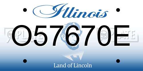 O57670E Illinois License Plate