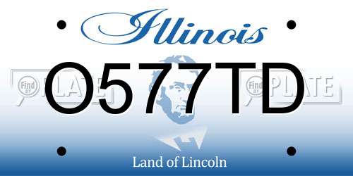 O577TD Illinois License Plate