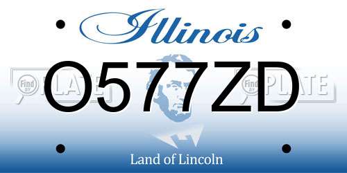 O577ZD Illinois License Plate