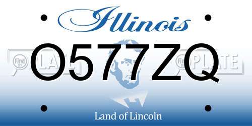 O577ZQ Illinois License Plate