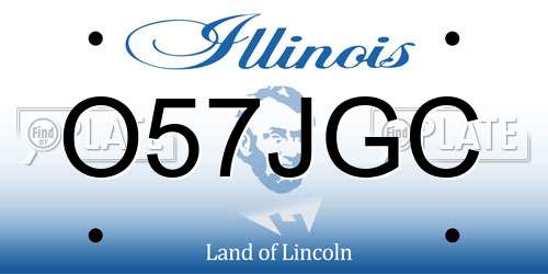 O57JGC Illinois License Plate