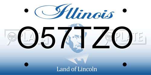 O57TZO Illinois License Plate