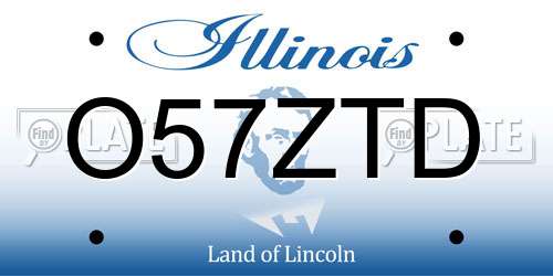 O57ZTD Illinois License Plate