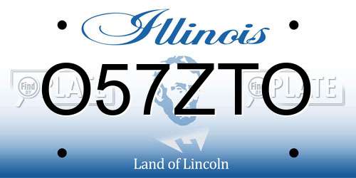 O57ZTO Illinois License Plate
