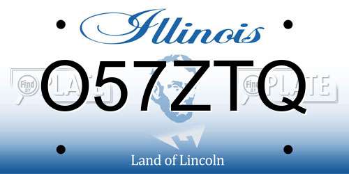 O57ZTQ Illinois License Plate