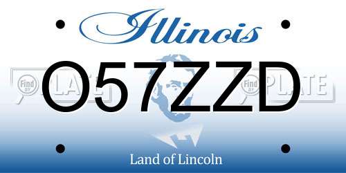 O57ZZD Illinois License Plate