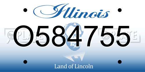O584755 Illinois License Plate