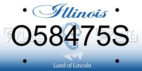 O58475S Illinois License Plate