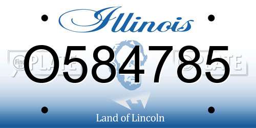 O584785 Illinois License Plate