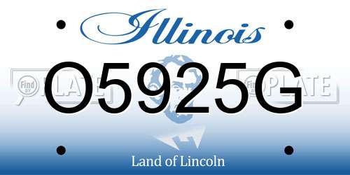 O5925G Illinois License Plate