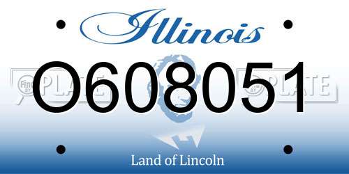 O608051 Illinois License Plate
