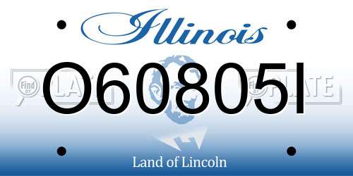 O60805I Illinois License Plate