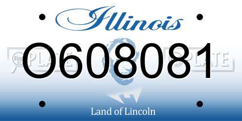 O608081 Illinois License Plate