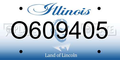 O609405 Illinois License Plate