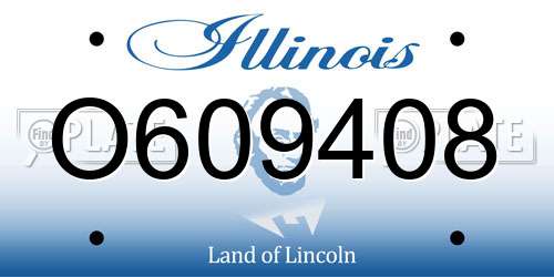 O609408 Illinois License Plate